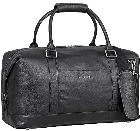 STILORD Viator Leder Reisetasche Groß für Damen und Herren XL Duffel Bag für Urlaub Reisen Sport Moderner Vintage Weekender aus Hochwertigem Echtleder Farbe:schwarz