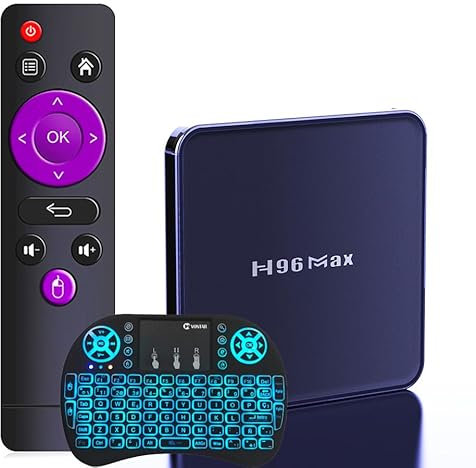 CHROX Android TV Box, H96maxv12 Android 12.0 TV Box RK3318 Quadcore 4GB RAM 64GB ROM Support 4K 3D 1080P 2.4/5.0Ghz Wifi BT5.0 10/100M Ethernet HDMI 2.0 H.265 Smart TV Box,4GB+32GB