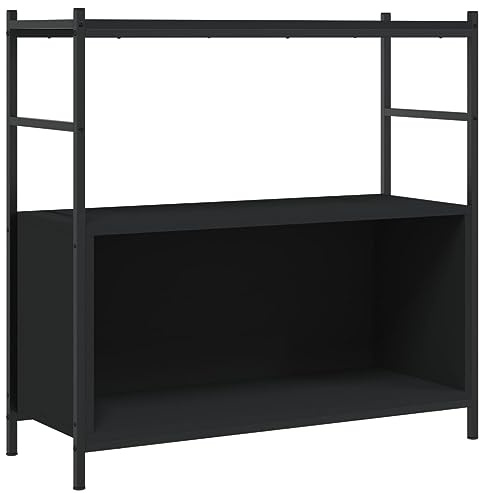 vidaXL Bücherregal Schwarz 80x30x78,5 cm Holzwerkstoff und Eisen