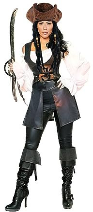Piratenhut mit Kunsthaaren Dreispitzhut Halloween Seeräuber Hut Kinder Erwachsener Piratenkapitän Hut Kostüm Zubehör Pirat Hut Braun Piraten Mütze für Halloween Mottoparty Karneval Cosplay