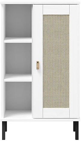 Woodroom Valencia Badezimmerregal 90 cm breit – Regal aus massiver Kiefer, weiß lackiert, 52x90x32 cm – Badschrank mit offenen Fächern, Stauraum für Badaccessoires & Handtücher