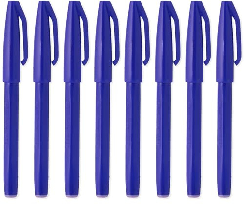 Pentel Original Sign Pen S520 Faserstift-Marker Stifte Farbe Fineliner – 2-mm-Spitze 1-mm-Linienbreite – 8er-Packung (Blau)