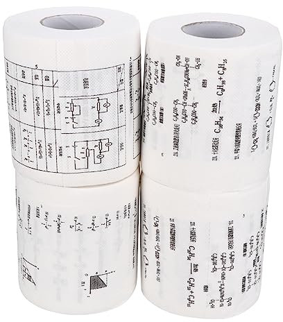 Gatuida Lustiges Toilettenpapier mit Formeln Aus Chemischer Physik Bedruckt 4 Rollen für Heimdekoration und Partys