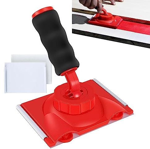 TAOLE Pinsel Für Ecken Und Kanten, Edges Brush Tool Mit Ersatzschwamm Pads Farbpinsel Flach Werkzeug Zubehör Mit Weichem Griff Deckenpinsel Für Decken Türen Zierleisten Und Fußleisten