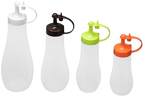 RORPOIR 4 Stück Flasche Drücken Gewürz-quetschflaschen Honig-quetschflasche Spritzflasche Aus Kunststoff Marmelade Küchenwaren Lebensmittel Qualität Ldpe Kunststoff Wiederverwendbar
