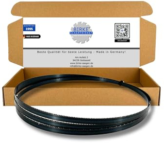 Birke® FLEXBACK & UDDEHOLM Bandsägeblätter 1400mm Breite 6-15mm für Weich- und Hartholz, NE-Schnitte... (1400x8x0,65 14ZpZ (FLEXBACK))