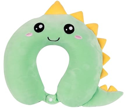 I-TOTAL® - Coussin de Voyage en Forme de Animal/Oreiller de Voyage de Cou Doux pour Le Soutien Cervical/Coussins de Voyage drôle (Hello Dino)