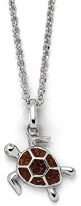 DUR Schmuck Kette TURTLE Bernsteinsand, Silber 925/- rhodiniert 45cm (K2989) Erbskette