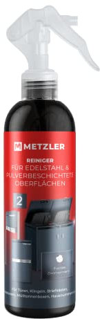 Metzler® Edelstahlreiniger mit Kokosduft zur streifenfreien Reinigung und Pflege von Türen, Klingeln, Briefkästen, Küchenoberflächen und Grills – entfernt Fett, Schmutz und Öl rückstandslos