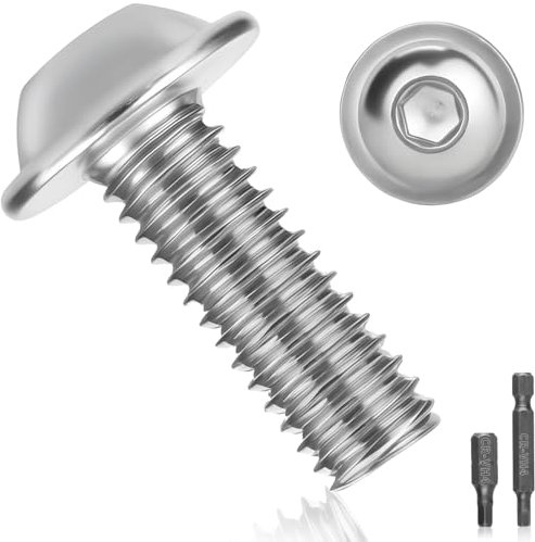 25 Pièces Vis M6 Boulon Inox M6x25mm Vis à Tête Poelier Bombée Avec Bride et Six Pans Creux A2 V2A Vis à Métaux Bouton Vis à Tête Hexagonale Acier Inoxydable Entièrement pour Génie Mécanique