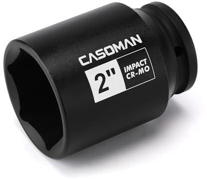 CASOMAN 3/4Drive 6PT Deep Impact Socket-2, SAE, CR-MO, Spindle Axle Nut Socket for Easy Removal of Axle Shaft Nuts (2)