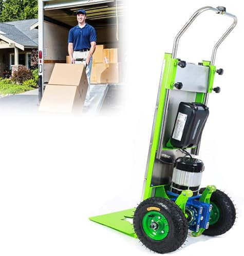 Elektrische Treppensteiger-Handkarren, Hochleistungs-Treppensteiger, Bürstenloser 800-W-Motor, Steckbare Lithiumbatterie, Stufenlose Geschwindigkeitsregelung, 881 Lb Maximale Last
