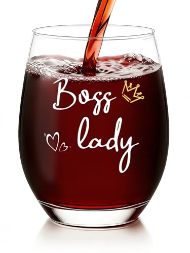 BeBeiZi Gifts for Boss Lady - Wine Glass for Boss, Women, Birthday, Christmas - To Go Wine Glass, 520 ml