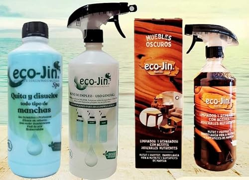 ECO-JIN DETERGENTE EXTRA CONCENTRADO + ECO-JIN OLEO LIMPIADOR MADERAS REPARADOR RESTAURADOR ABRILLANTADOR - PRODUCTOS REVOLUCIONARIOS MADERAS OSCURAS (SPA)