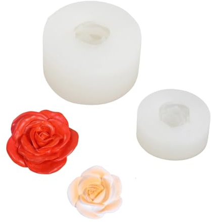 Dewocke Stampi per Candele in Silicone 3D, Set da 2 Pezzi Stampo per Candela a Forma di Rosa, Stampi Fai da Te per Candele, Sapone, Cioccolato, Fondente, Decorazioni Artigianali e Regali