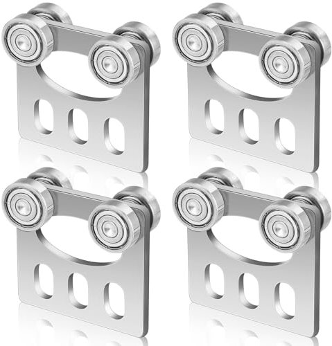 4 piezas de rodillos de montaje de carro, instalación de polipasto eléctrico, carro con rodillos para 1-5/8'' de ancho y todos los 1-5/8'', montaje de carro, carro de polipasto eléctrico silencioso