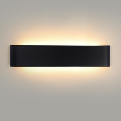 YCZM 24W Wandleuchte Innen Moderne Wandlampe Innen Up Down Wandbeleuchtung Schwarz LED Wandlampen 38CM Wall Lamp Indoor für Schlafzimmer Wohnzimmer Treppenhaus Beleuchtung Korridor Wand Licht 1 Stück
