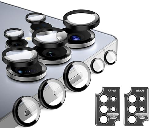 OFFCUP 2 Set Protezione per l'obiettivo della fotocamera per Samsung Galaxy S25 Ultra, Protezioni Individuali 9H Durezza HD Vetro Temperato Ultra-sottile Resistente Pellicola Fotocamera, Nero