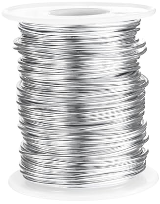 QUARKZMAN 16 Gauge Basteldraht Aluminiumdraht 1,5mm x 30m (D x L) Flexibler Biegsamer Aludrahter Metall Schmuckdraht Blumendraht für Schmuckherstellung Modellieren Basteln DIY, Hell Silber