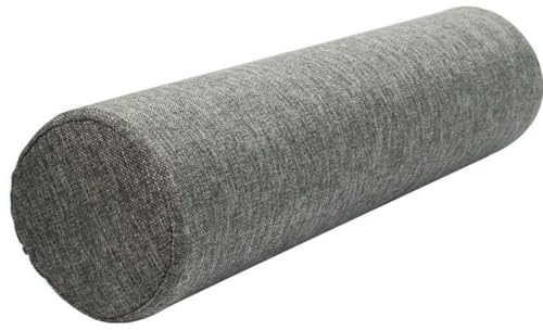 MSNCS Round Cervical Roll Bolster Pillow,Cervical Neck Roll Pillow Linen Covers With Zipper,Cylindrical Pillow Cushion,for Head, Neck, Back And Legs(Dark Gray,20cmx60cm)