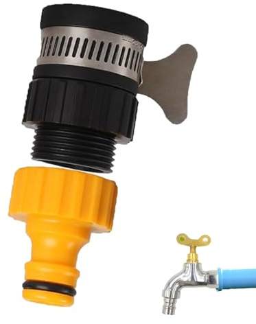 Kitchen Tap Hose Connector,14-16mm Mixer Tap Hose Connector,Connector for Hose Pipe Adjustable Stainless Steel Collar,Easy to Install, Durable and Leak Proof,for Garden Bathroom Indoor and Outdoor