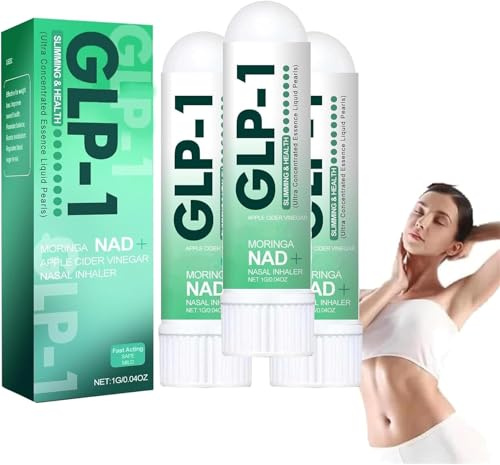 PEAKAR Glp-1 Healthy Nasal Inhaler, Glp-1 Nasal Inhalation Stick, Glp 1 Supplement Inhaler, with Menthol & Apple Cider Vinegar,Help Create Slimmer Curves (3)
