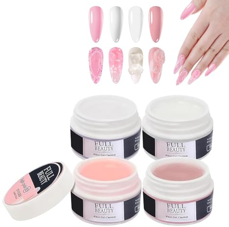 Aufbaugel für Gelnägel, Nail Art builder gel für Nägel 4 Farben, 15ml UV Gel nägel zur Nagelverlängerung und Modellage, Farbgel für Gelnägel, Verstärkungsverlängerung für Nagelstudio