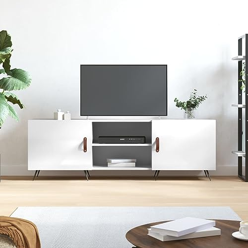 ZQQLVOO TV-Schrank Hochglanz-Weiß Sideboard hängend HiFi Rack tv möbel Fernseher Schrank 150x30x50 cm Holzwerkstoff