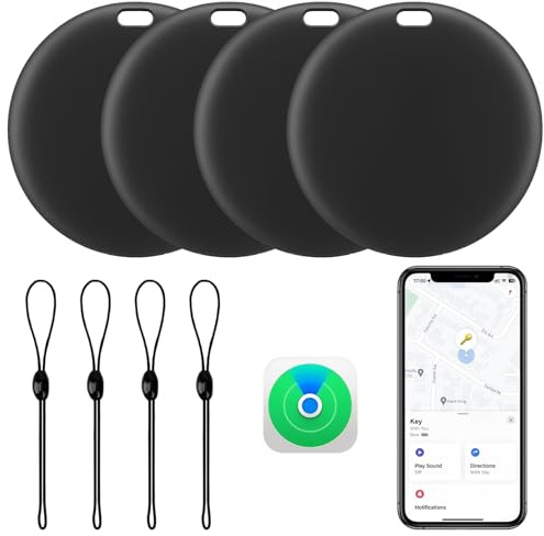 [Apple MFi Certified] LBPRT Airtag Tracker 4 Pack, Smart Item Finder Air Tag Work with Apple Find My (iOS Only, Android not Supported), Key Locator for Bag/Luggage Suitcase/Wallet. Replaceable Battery