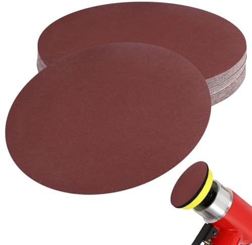 30 Pezzi Dischi Abrasivi 180 mm, Grana 60 Rotondi di Carta Vetrata