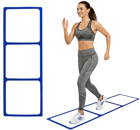 One-Piece Silicone Agile Ladder 1 PC Suitable for Sports & Fitness Step Training Soccer Footwork practice Street Dance Step Training Auxiliary Kit for Various Indoor and Outdoor Floor Areas (Blue)