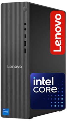 Lenovo IdeaCentre Ordinateur de bureau professionnel sécurisé et productif | 32 Go de RAM DDR5, 1 To de stockage (SSD 512 Go et disque dur de 500 Go) | 13e Intel 4 cœurs (Beat i5-12400T) | HDMI, Wi-Fi