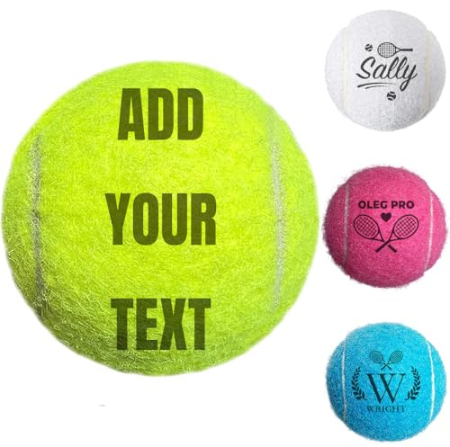FCQIANKM Personalisierte Tennisbälle – 8 Designstile – einzigartiges Geschenk für Tennisliebhaber und Hundebesitzer – professioneller Trainingsball mit individuellem Namen und Logo – ideales