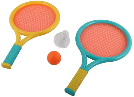 Goshyda Halkbeständigt Slitstarkt Badmintonracket för Barn för Barn Lätt för Träning och Träning (Blå Gul)