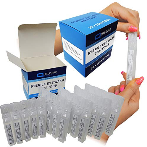 50x 20ml Qualicare First Aid Emergency Eye Wash Sodium Chloride Solution Pods