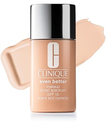 Clinique Even Better Makeup Liquid Foundation SPF 15 With Vitamin C For Dry + Oily Combination Skin Types | Medium Coverage + Natural Finish | Evens Skin Tone + Reduces Dark Spots, Breeze, 1 Fl Oz