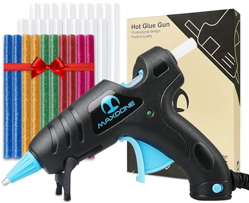 Hot Glue Gun, Mini Fireproof Hot Glue Gun for Crafting with 30pcs Glue Sticks Fabric Glue Gun Fireproof for DIY Handicrafts and Repair
