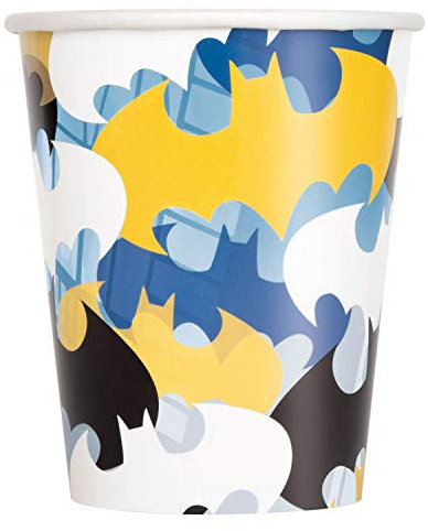 Unique Party 77516EU - Gobelets en Carton Fête à Thème Batman - Paquet de 8