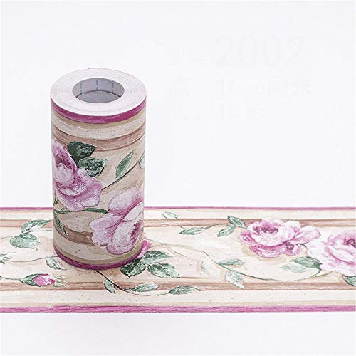 Guest Ruyunlai BordüRe Selbstklebend TapetenbordüRe Pvc Sockelleiste Dekorative BordüRe Home BordüRe TapetenbordüRe Selbstklebend ​FüR Badezimmer KüChLila Rose 10.6cm X 1000cm