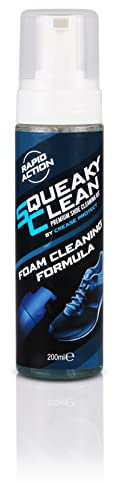 Recharge Mousse Nettoyante Squeaky Clean | 200ml Nettoyant Sans Eau pour Sneakers | Pour Cuir, Daim, Toile et Plus | Jusqu’à 100 Lavages | Soin Premium Chaussures (200 Ml - Paquet De 1)