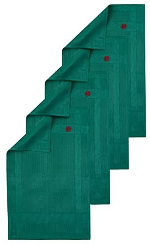ROSELINE Mikrofaser Handtücher Küchentücher für den täglichen Einsatz Saugstarke & fusselfreie Geschirrtücher Putzlappen 4er Putztücher Set 42 x 68 cm (Grün)