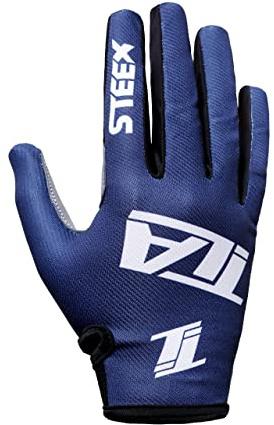 TLA STEEX guantes de motocross, mtb enduro, trial, bmx, hombre, mujer y niño, Ropa de moto y bicicleta. Guantes moto y ciclismo, verano, ligeros, transpirables y resistentes al desgaste._Azul,S