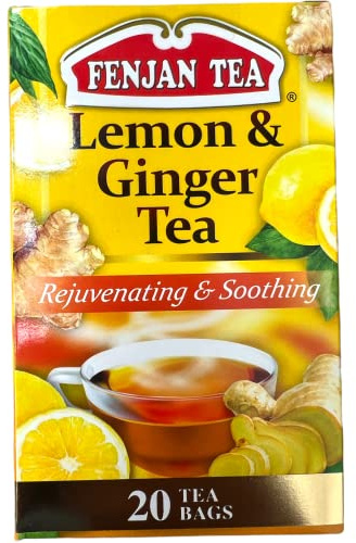 Fenjan Tea Lemon & Ginger Rejuvenating & Soothing 20 Tea Bags (Pack of 6)