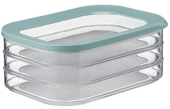 Mepal - Recipiente de Almacenamiento de Carne Modula 3 Piezas - Caja de Almacenamiento Frigorífico con Tapa - Adecuado para Almacenar Cárnicos - 3 Cajas de Almacenamiento - 1650 ml - Nordic Green