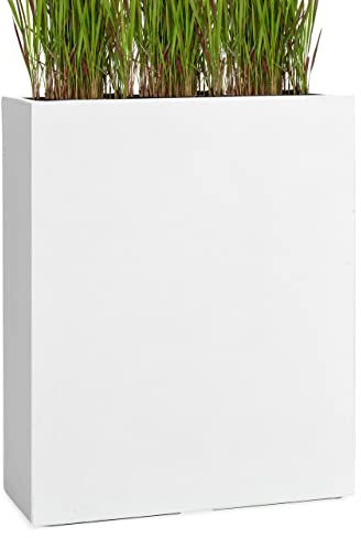 Pflanzwerk® Pflanzkübel Fiberglas Weiss Divider 92x80x30cm *Frostbeständige Blumenkübel* *Deutsche Premiumqualität* *Lotus-Effekt Imprägnierung*