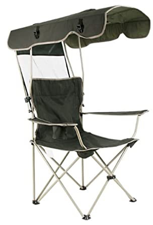 BODHIS Faltstuhl Klappstuhl Campingstuhl Klappbarer Campingstuhl Mit Schattendach, Tragbare Liege Für Outdoor-Rasen-Campingstuhl Klappbarer Camping Stuhl Outdoorstuhl Angelstuhl (Color : Grün)