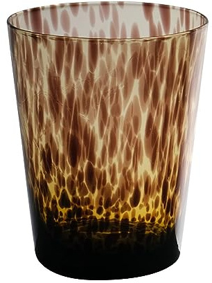 INNA-glas Koniskt te-ljusglas Russell, leopardmönster, 13 cm, Ø 9 cm