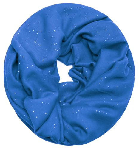 Glamexx24 glitter halsduk ädel lätt enfärgad slinga tubhalsduk rund halsduk, royal blue glitter, En Storlek