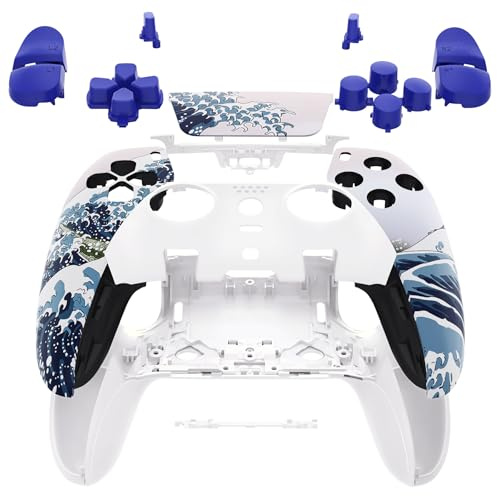 eXtremeRate The Great Wave Replacement Shell Case for PS5 Edge Controller Full Set with Touchpad and Buttons