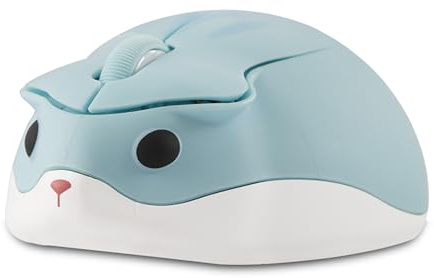 Kabellose Maus Cute Cartoon Hamster Shape Mouse Portable Travel 2.4GHz 1200DPI Optical Cordless Mouse mit USB-Empfänger Compact Silent Mäuse für Laptop PC Computer Mac für Kinder Geschenk, Blau
